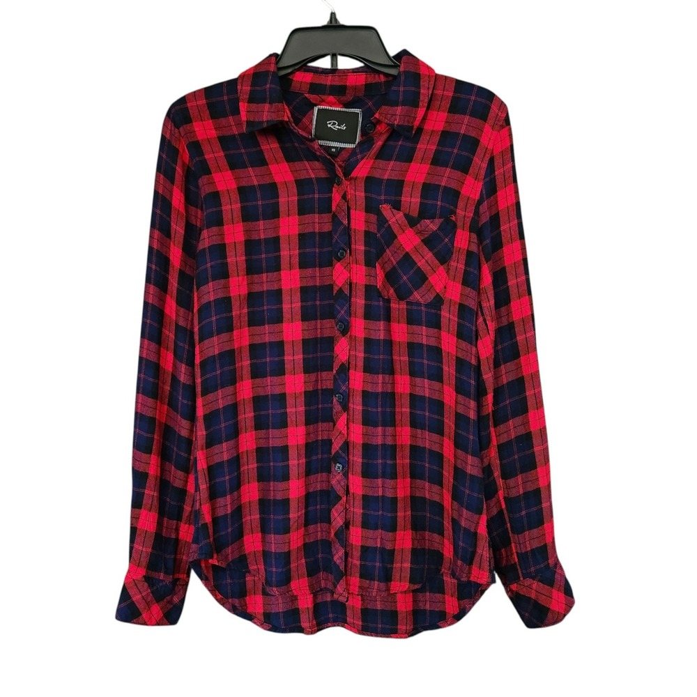 Rails Hunter Plaid Button Down Shirt Red Navy Blue Long Sleeve XS